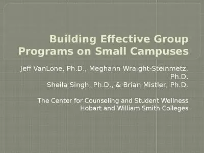 Building Effective Group Programs on Small Campuses