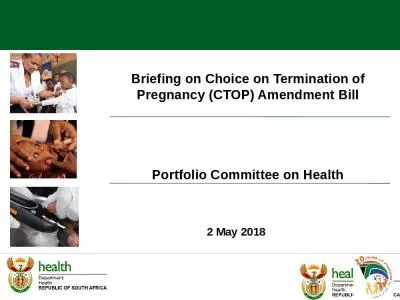 Briefing on Choice on Termination of Pregnancy (CTOP) Amendment Bill