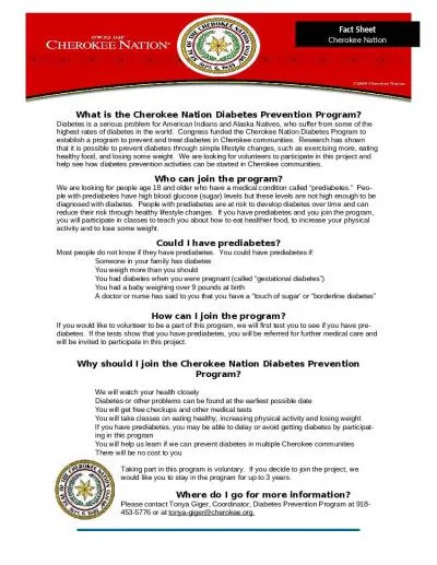 Fact Sheet Cherokee Nation