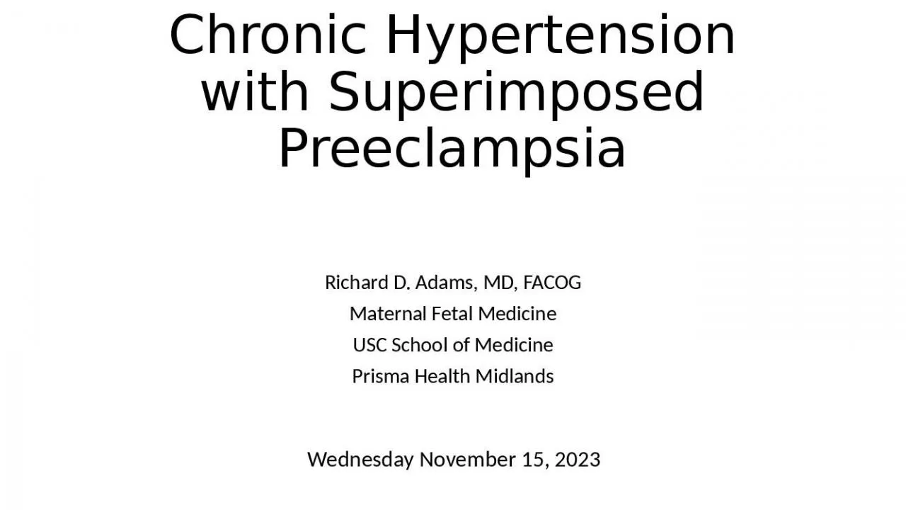 PPT-Chronic Hypertension with Superimposed Preeclampsia