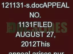 121131-s.docAPPEAL NO. 1131FILED AUGUST 27, 2012This appeal arises pur