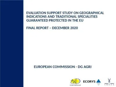 Evaluation support study on Geographical Indications and Traditional