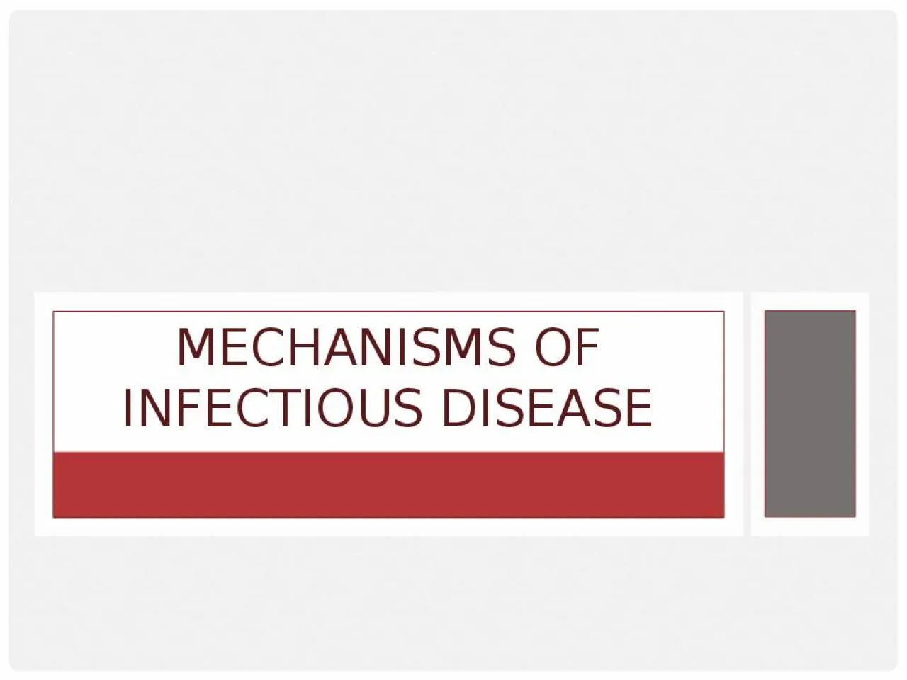 PPT-MECHANISMS OF INFECTIOUS DISEASE