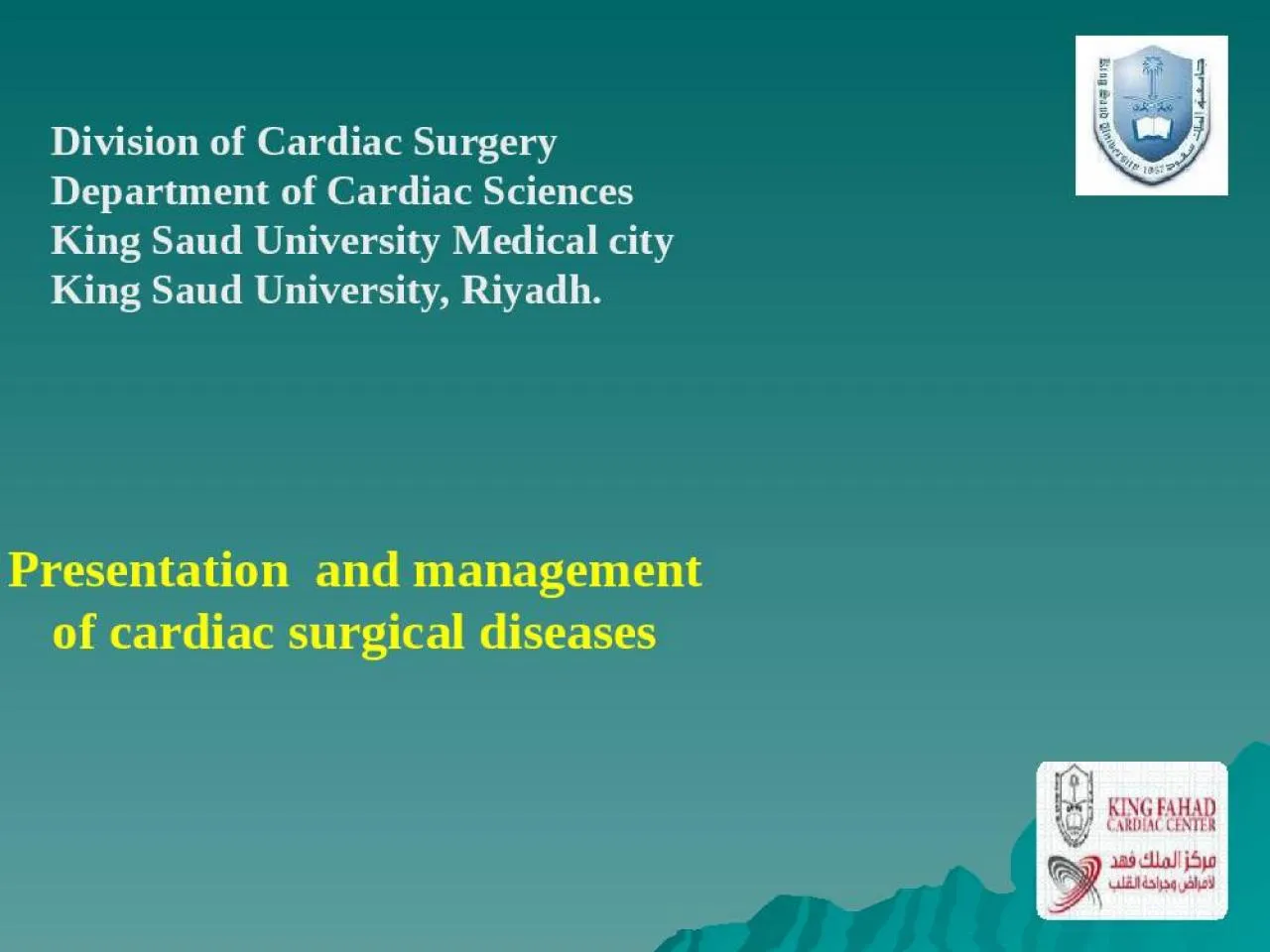 PPT-Presentation and management of cardiac surgical diseases