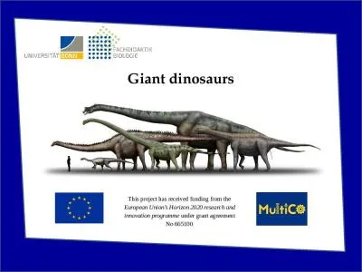 Giant  dinosaurs This project has received funding from the