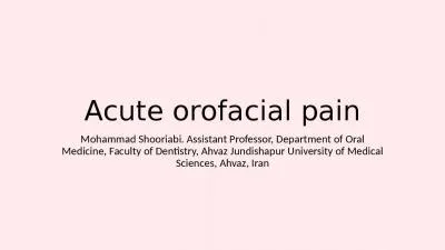 Acute orofacial pain Mohammad