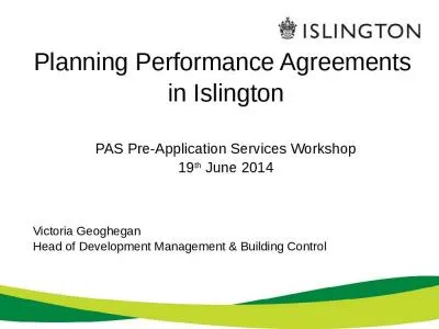 Planning Performance Agreements