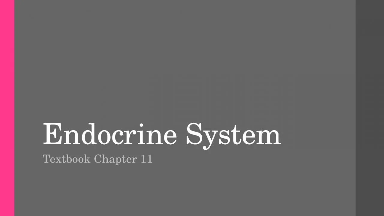 PPT-Endocrine System Textbook Chapter 11