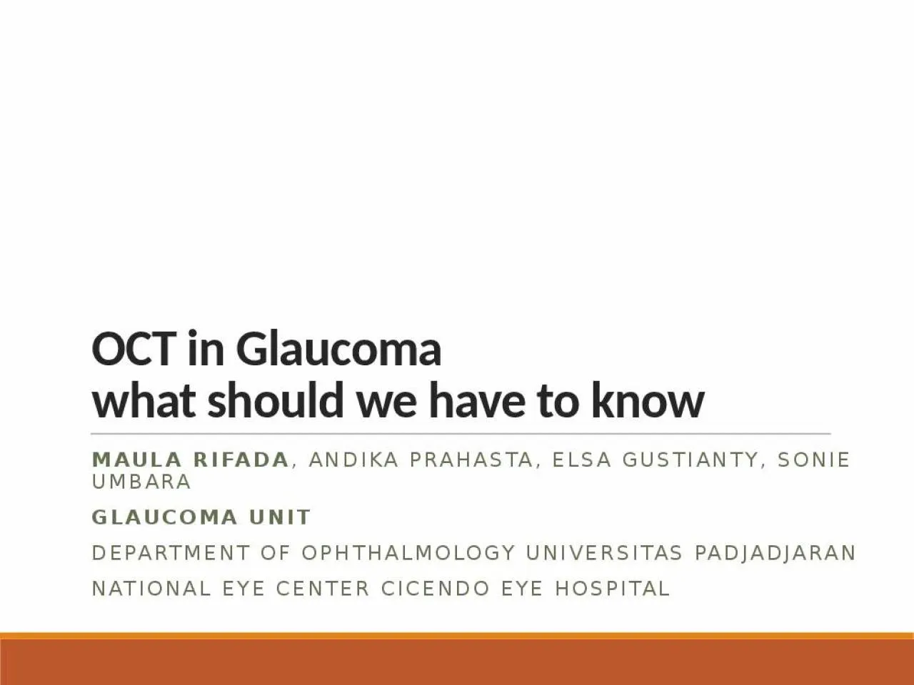 PPT-OCT in Glaucoma what should we have to know