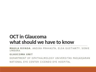 OCT in Glaucoma what should we have to know