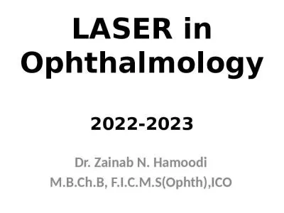 LASER in Ophthalmology 2022-2023