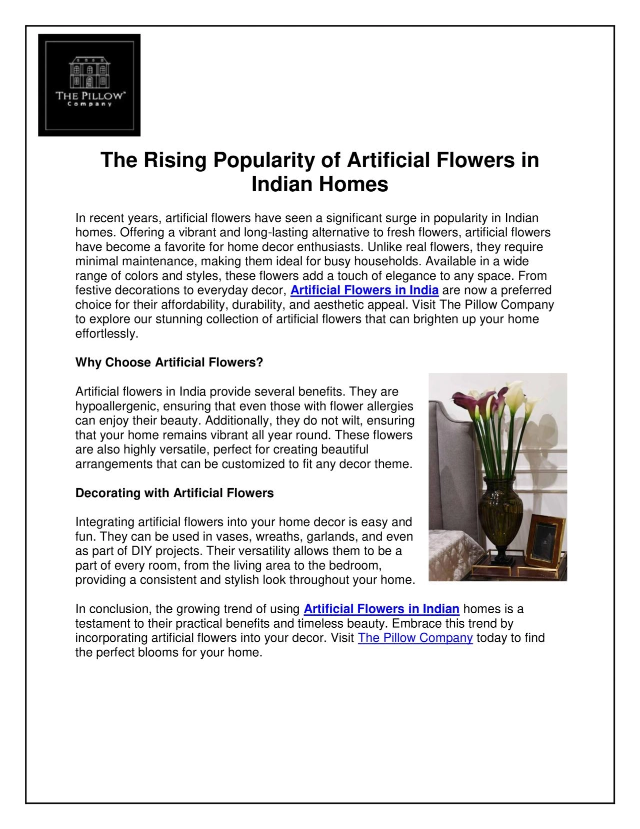 PDF-The Rising Popularity of Artificial Flowers in Indian Homes