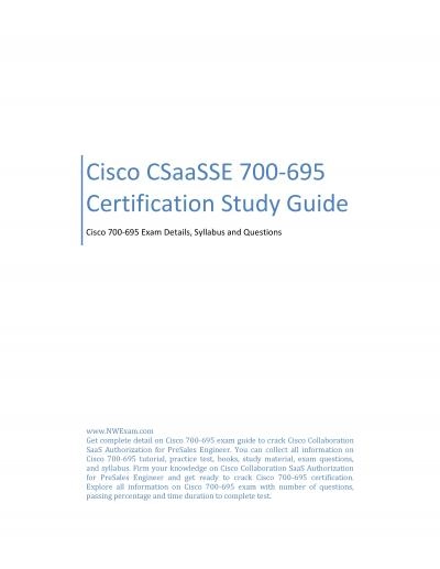 Cisco CSaaSSE 700-695 Certification Study Guide