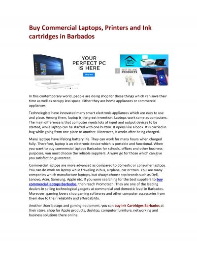 Buy Commercial Laptops, Printers and Ink cartridges in Barbados