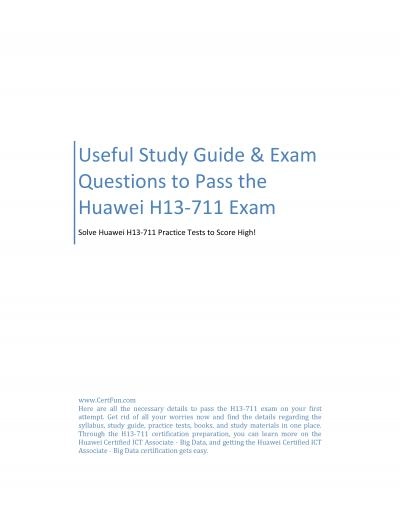 Useful Study Guide & Exam Questions to Pass the Huawei H13-711 Exam