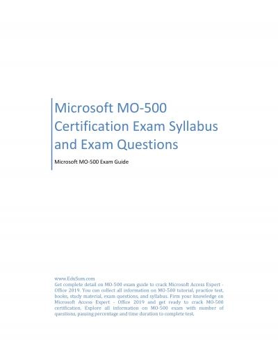 Microsoft MO-500 Certification Exam Syllabus and Exam Questions