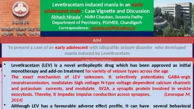 Levetiracetam induced mania in an