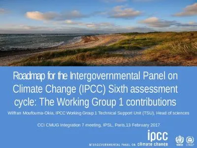 Roadmap  for  the  In tergovernmental Panel on Climate Change (IPCC) Sixth assessment