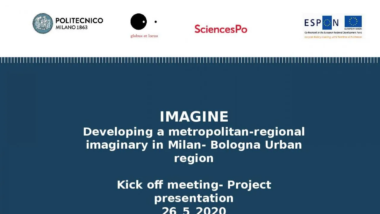 PPT-IMAGINE Developing a metropolitan-regional