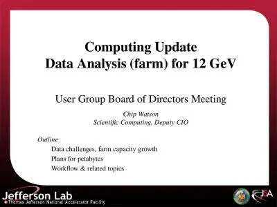 Computing Update Data Analysis (farm) for 12 GeV