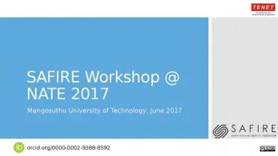 SAFIRE Workshop @ NATE 2017