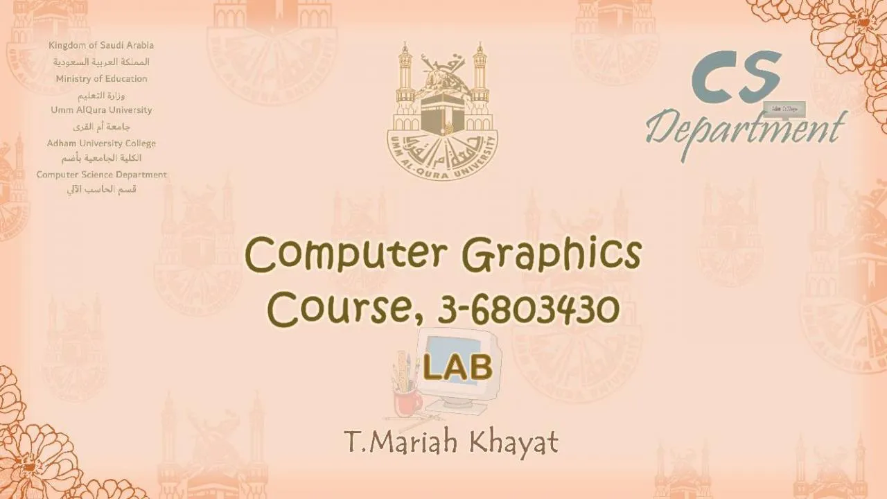 PPT-Lab Lectures, Computer Graphics,