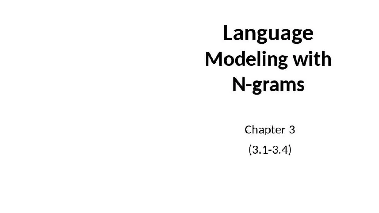 PPT-Language Modeling with N-grams