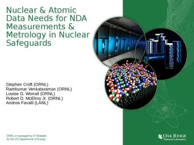 Nuclear & Atomic Data Needs for NDA Measurements & Metrology in Nuclear Safeguards