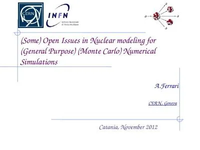 (Some) Open Issues in Nuclear modeling for (General Purpose) (Monte Carlo) Numerical Simulations