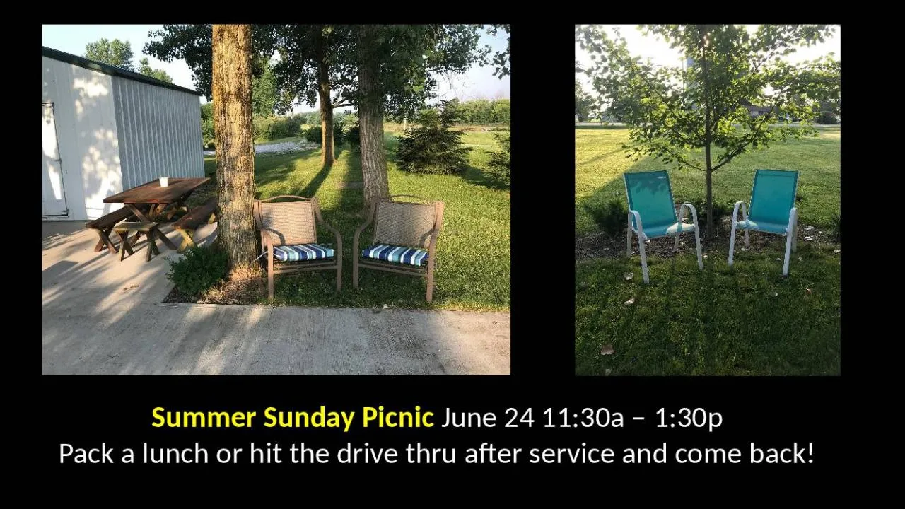 PPT-Summer Sunday Picnic June 24 11:30a – 1:30p