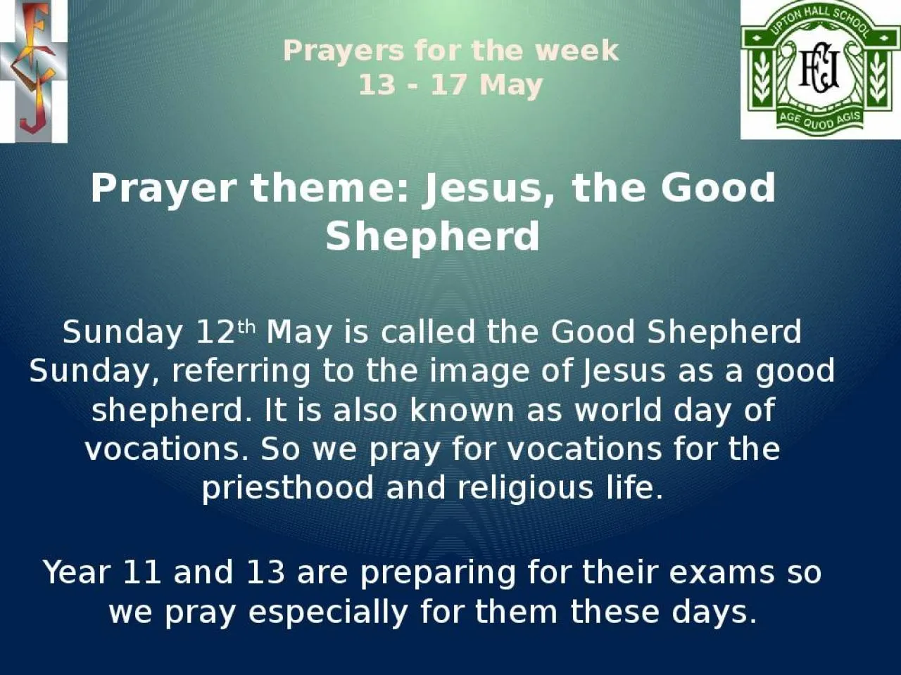 PPT-Prayers for the week 13 - 17 May