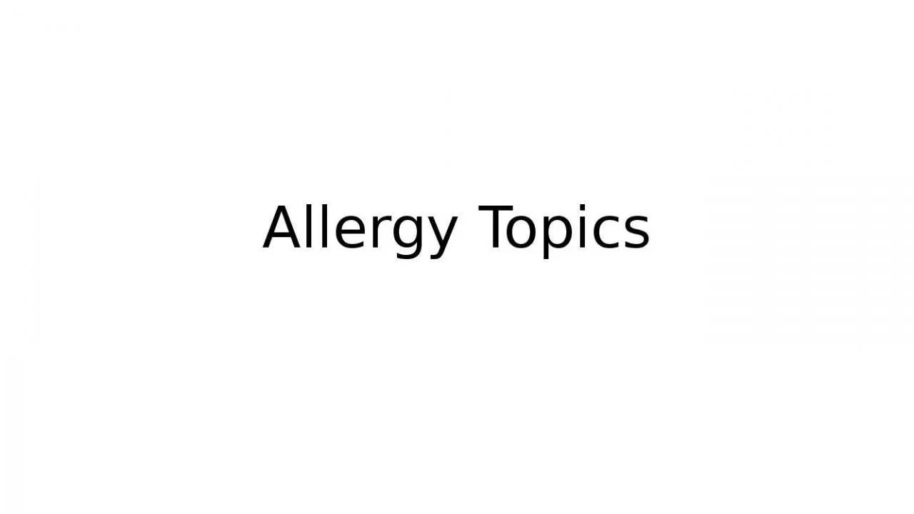 PPT-Allergy Topics Briefing paper