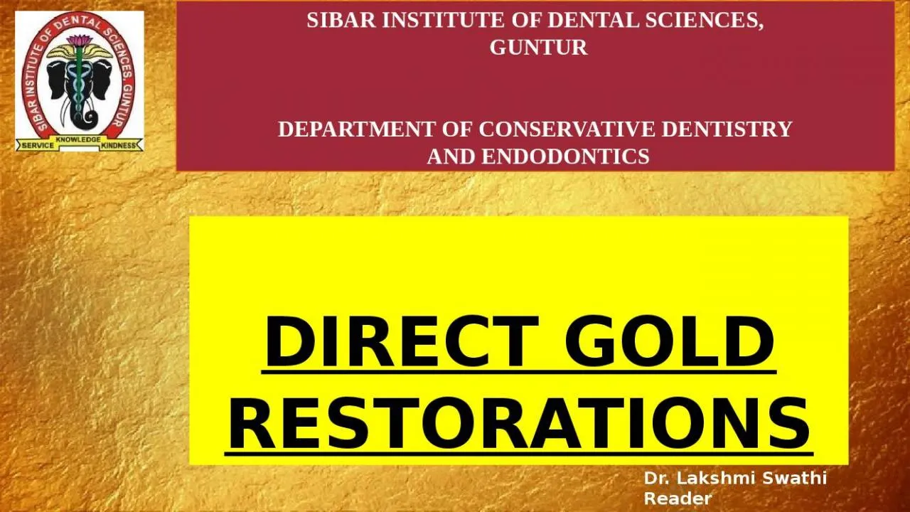 PPT-DIRECT GOLD RESTORATIONS