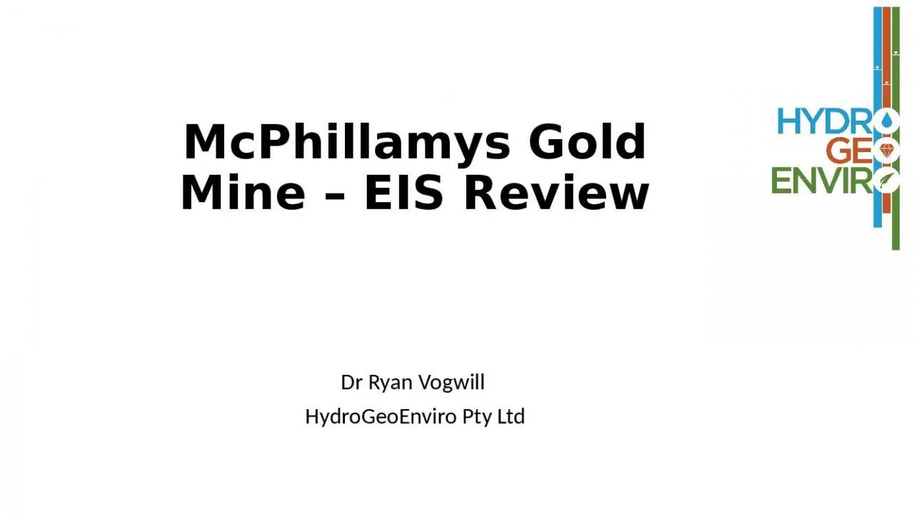 PPT-McPhillamys Gold Mine – EIS Review