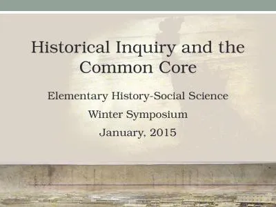 Historical Inquiry and the Common Core