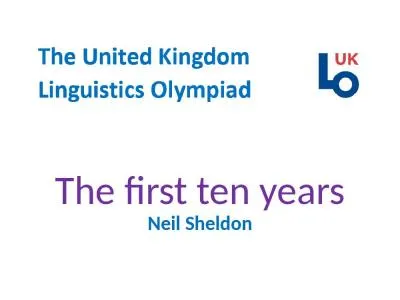 The first ten years Neil Sheldon