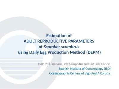 Estimation of  ADULT REPRODUCTIVE PARAMETERS