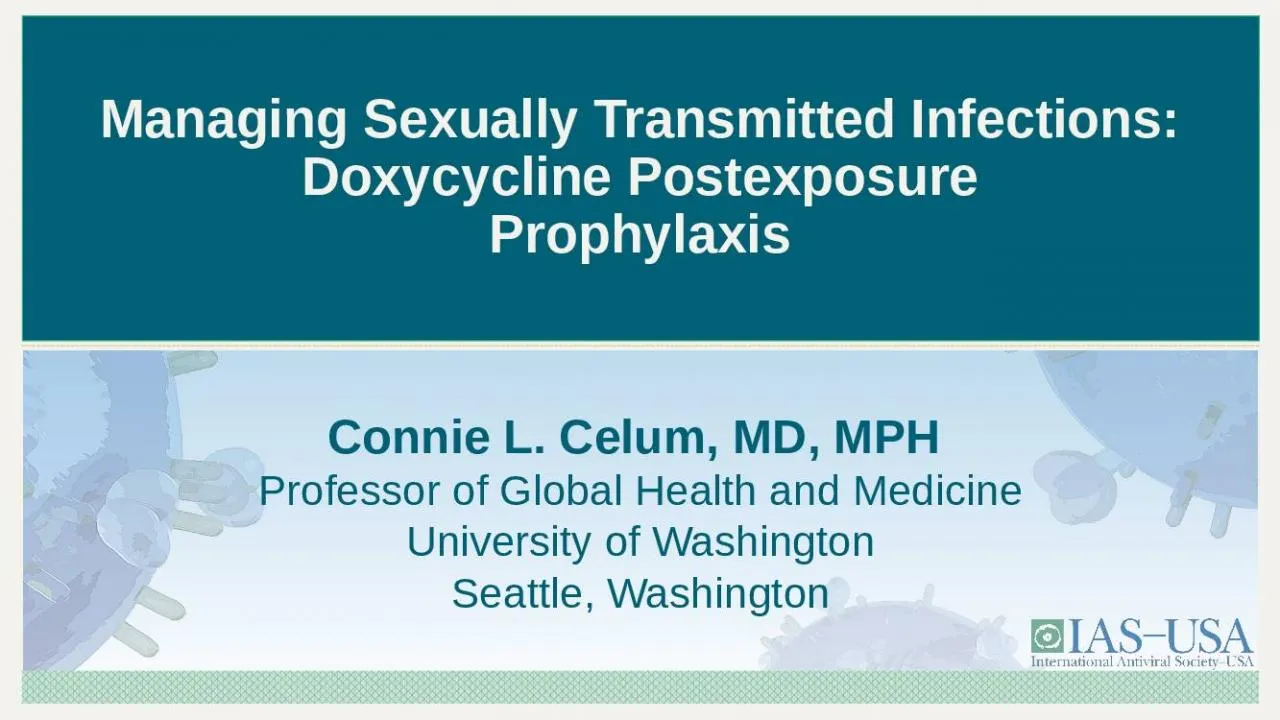 PPT-Managing Sexually Transmitted Infections: Doxycycline Postexposure