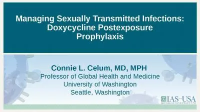 Managing Sexually Transmitted Infections: Doxycycline Postexposure