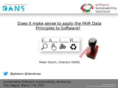 Does  it make sense to apply the FAIR Data Principles to Software?