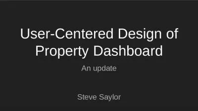 User-Centered Design of Property Dashboard