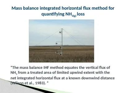 Mass balance integrated horizontal flux method for quantifying NH