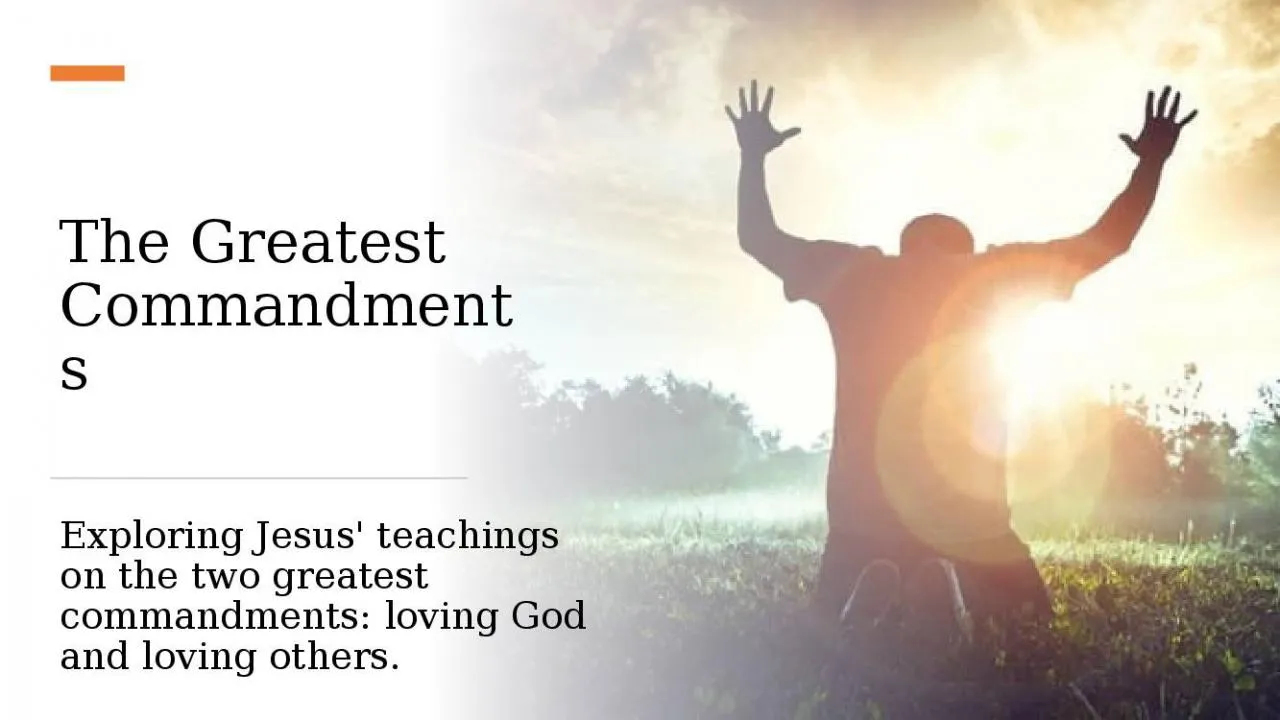 PPT-The Greatest Commandments