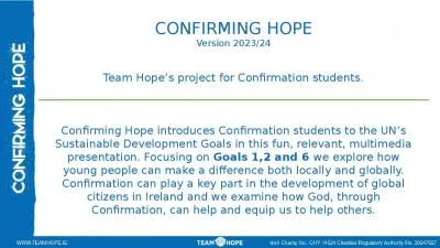 CONFIRMING HOPE Version 2023/24