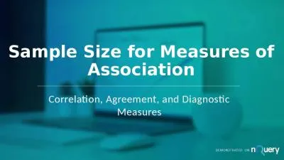 Sample Size for Measures of Association