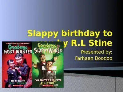 Slappy  birthday to you by R.L Stine