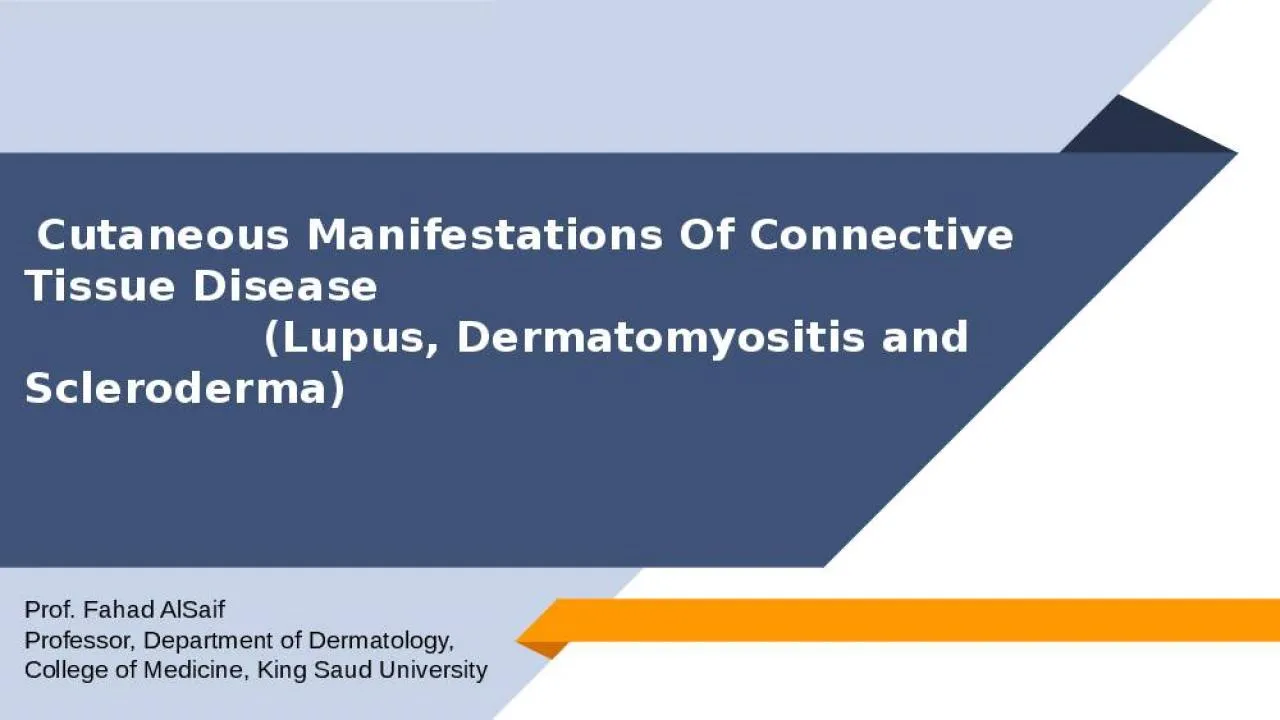 PPT-Cutaneous Manifestations Of Connective Tissue Disease