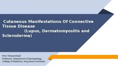 Cutaneous  Manifestations Of Connective Tissue Disease