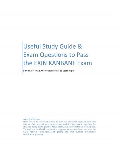 Useful Study Guide & Exam Questions to Pass the EXIN KANBANF Exam