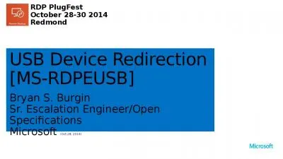 USB Device Redirection [MS-RDPEUSB]